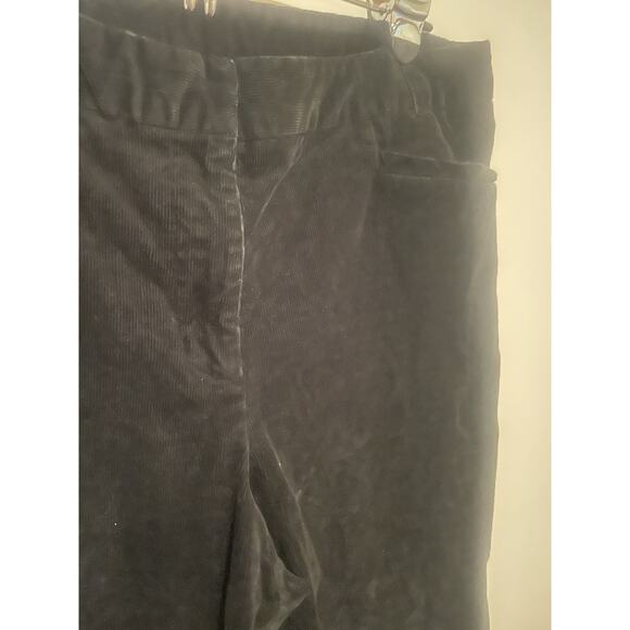 Pendleton Corduroy Pants Women 10 Black Straight Leg Pockets Comfort Flat Front - Picture 4 of 7